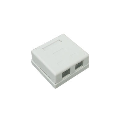LP-WP-6037 - Caja de Pared con 2 Puertos, Incluye 2 Jacks STP Cat5e Keystone