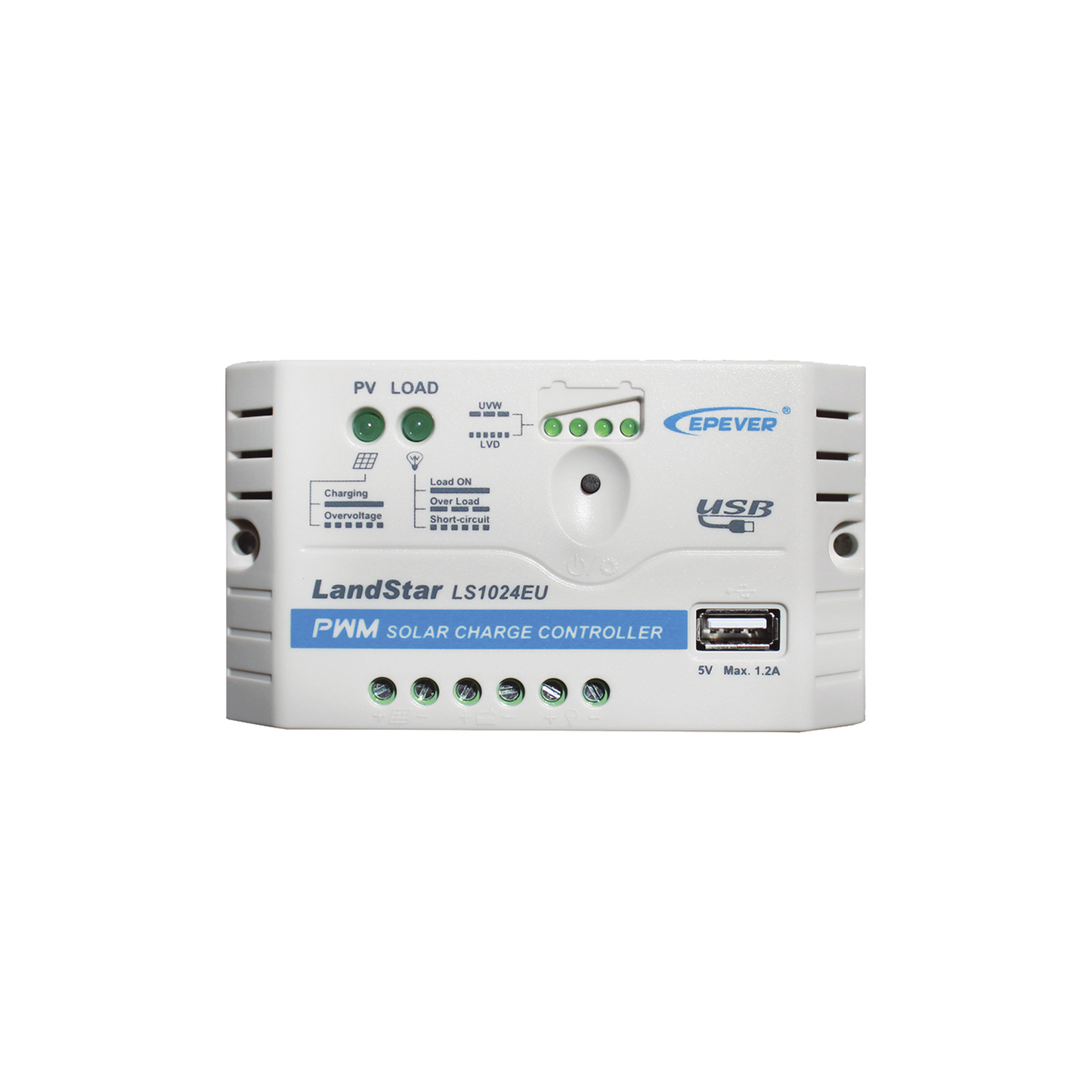 LS-1024-EU - Controlador Solar PWM 12/24 V 10 A, Salida USB