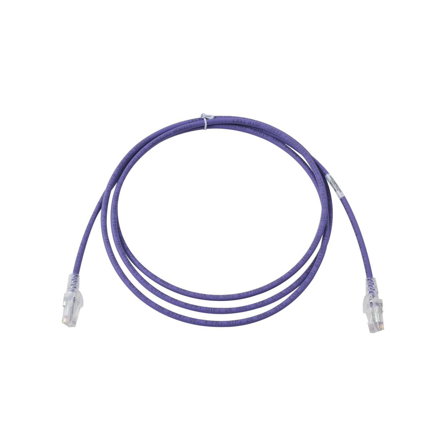 MC6-07-08B - Patch Cord MC6 Modular Cat6 UTP, CM/LS0H, 2.13 Metros (7 Pies), Color Violeta, Versi�n Bulk (Sin Empaque Individual)