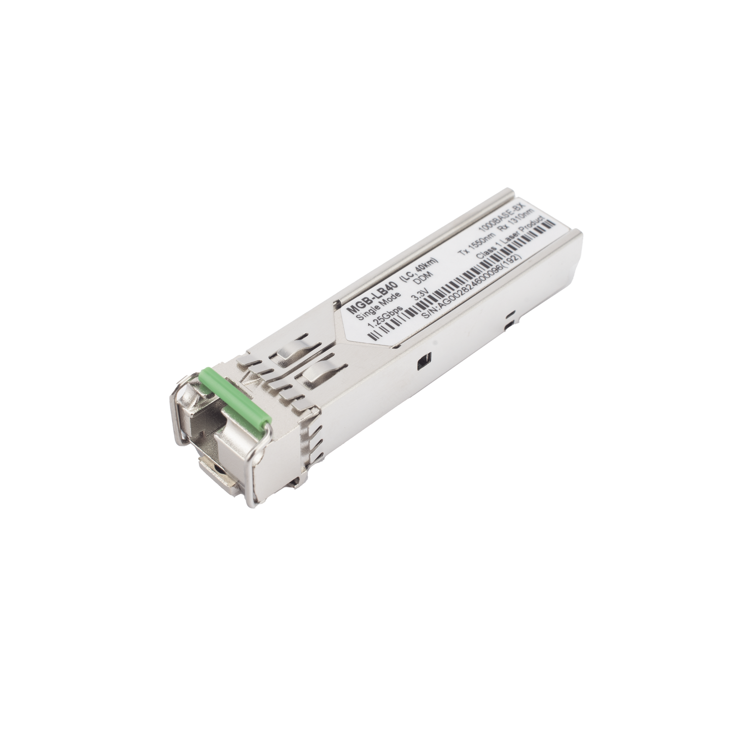 MGB-LB40 - Transceptor mini-Gbic SFP 1G LC TX:1550nm RX:1310 para fibra Mono Modo 40 Km WDM, Requiere MGB-LA40