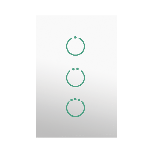 MHS513 (ZWAVE) Interruptor On/Off panel táctil touch inalámbrico Zwave Plus 3 botones. Compatible con Hubitat HC8, Álula  M2M, otro