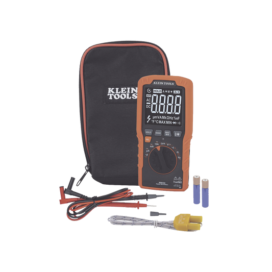 MM450 Multímetro Digital Esbelto de Rango Automático con TRMS 600V y Medición de Temperatura