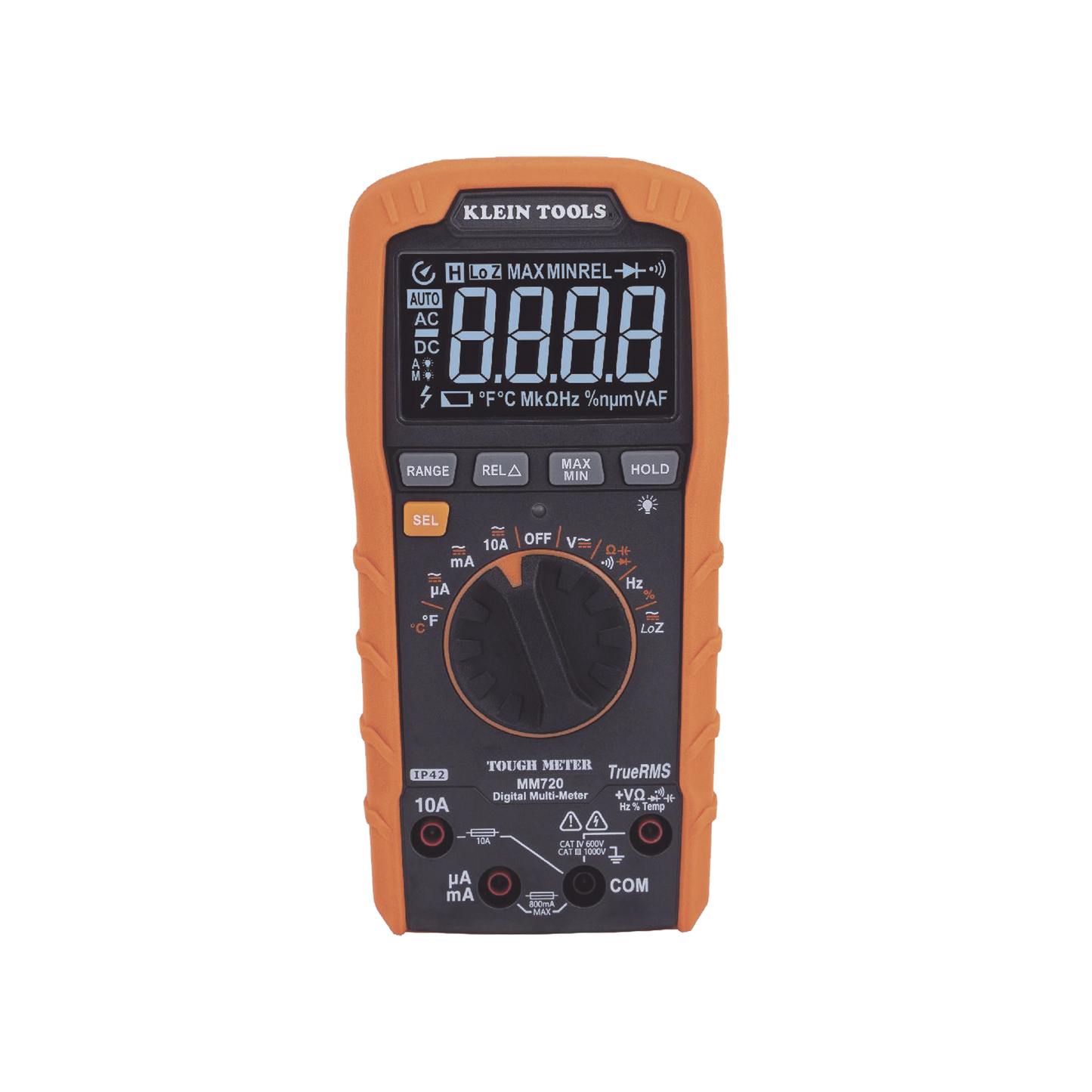 MM720 Multímetro Digital de Rango Automático con TRMS 1000V Medición de Temperatura y Baja Impedancia