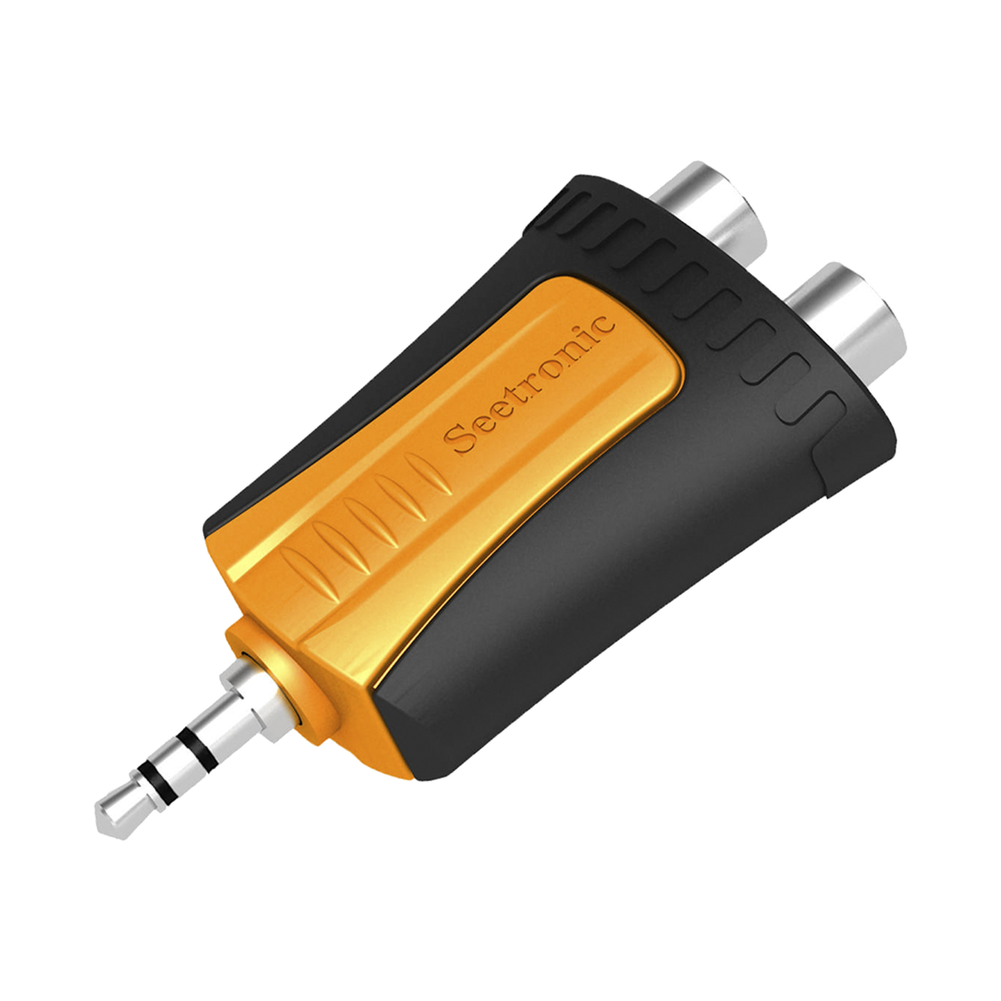 MMJ3-2RF - Conector Estéreo | 3.5 mm - 2 x conector Hembra RCA | Adaptador de Carcasa de Plástico