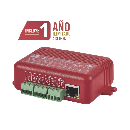 MQ03-LTE-M-FIRE COMUNICADOR DUAL Universal para PANELES DE INCENDIO 4GLTEM - 1 Año de Servicio - Eventos a CMS