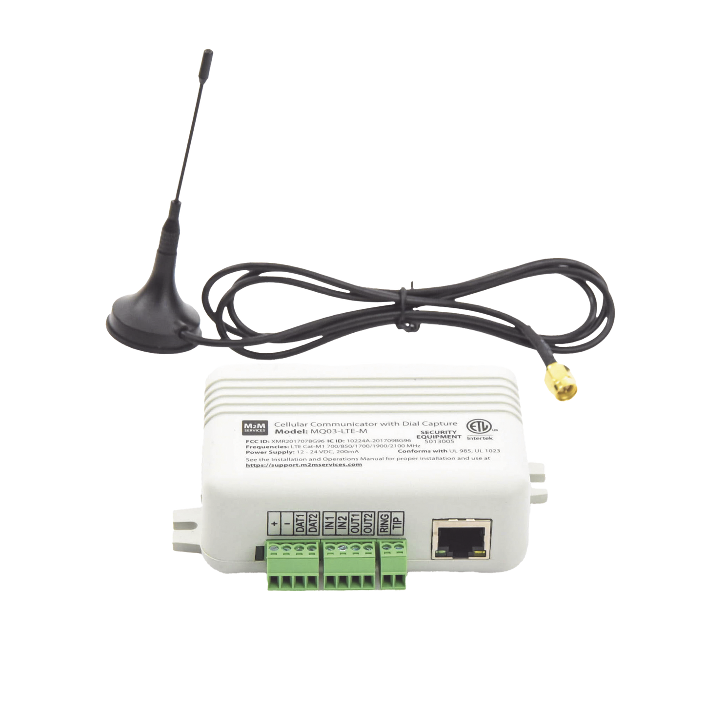 MQ03-LTE-M-LAN - Comunicador DUAL ETHERNET + 4GLTEM/5G / 2 ENTRADAS Y 2 SALIDAS / Programación Remota / 1 Año de servicio GRATIS