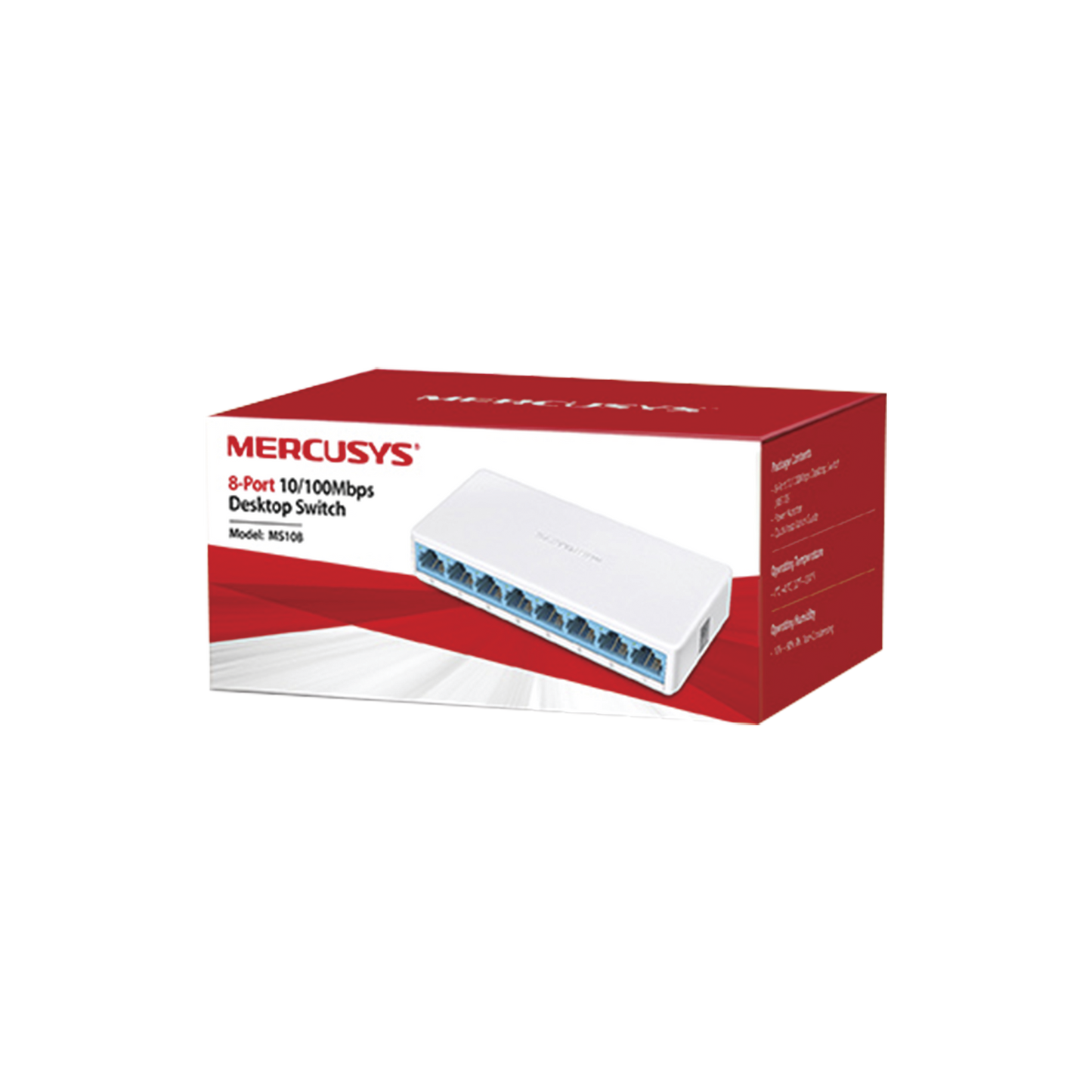 MS108 - Switch NO Administrable / Para escritorio / 8 puertos 10/100 Mbps / Diseño Compacto / Plug and Play