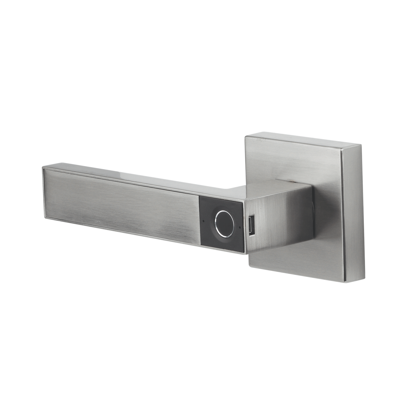 MX89803 - Manija Castelli Biométrica/ Niquel Satinado / 30 usuarios / Para Puerta Izq o Derecha de 60-70mm