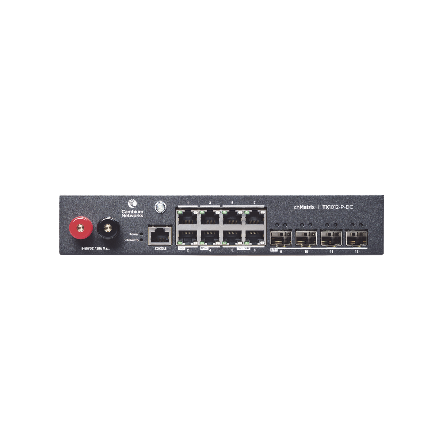 MX-TX1012GXPA-20 - Switch cnMatrix WISP TX1012-DC-P de 8 puertos PoE y 4 SFP+, 170 W PoE Budget, Capa 2, gestión gratuita desde la nube, para corriente directa