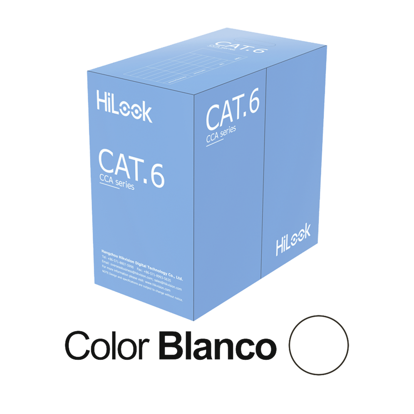 NC-1LN6UU/CCA Bobina de Cable UTP 305 Mts / Cat 6 (24 AWG) / Color Blanco / PVC (CM) / Uso en Interior / CCA (Cobre con Aluminio) / Aplicaciones de CCTV y Redes de Datos