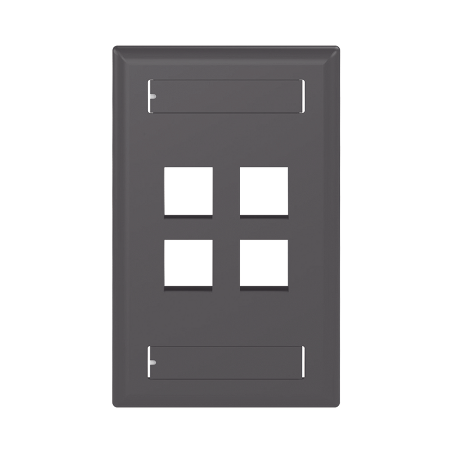NK4FBL - Placa de Pared Vertical, Salida Para 4 Puertos Keystone, Con Espacios Para Etiquetas, Color Negro