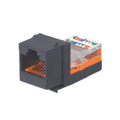 NK5E88MBLY - Conector Jack Estilo Leadframe, Tipo Keystone, Categor�a 5e, de 8 Posiciones y 8 Cables, Color Negro