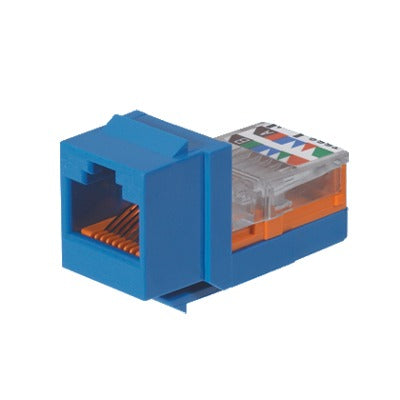 NK5E88MBUY - Conector Jack Estilo Leadframe, Tipo Keystone, Categor�a 5e, de 8 Posiciones y 8 Cables, Color Azul