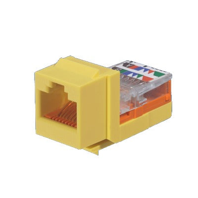 NK5E88MYLY - Conector Jack Estilo Leadframe, Tipo Keystone, Categor�a 5e, de 8 Posiciones y 8 Cables, Color Amarillo