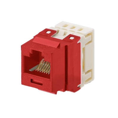 NKP5E88MRD - Conector Jack Estilo 110 (de Impacto), Tipo Keystone, Categor�a 5e, de 8 Posiciones y 8 Cables, Color Rojo