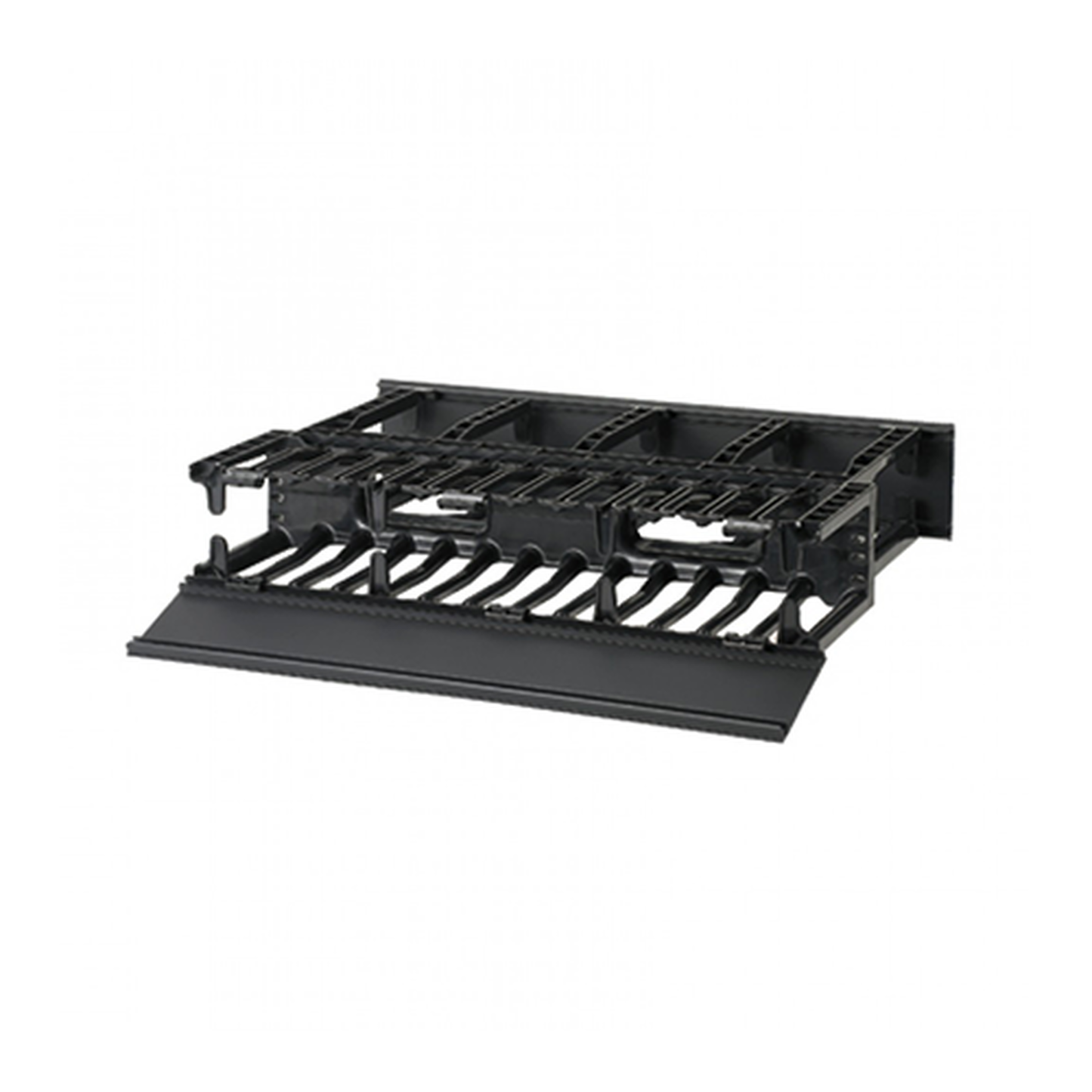 NM2 - Organizador de Cables Horizontal NetManager de Alta Densidad, Doble (Frontal y Posterior), Para Rack de 19in, 2UR, Color Negro