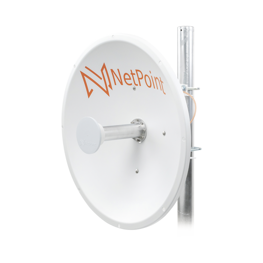 NP1GEN2 Antena Direccional de alto rendimiento / diámetro  de 60 cm / 4.9-6.4 GHz / Ganancia 30 dBi / SLANT de 45 ° y 90 ° / Ideal para 30 km / Conector N-Hembra / Montaje  y jumpers incluidos.