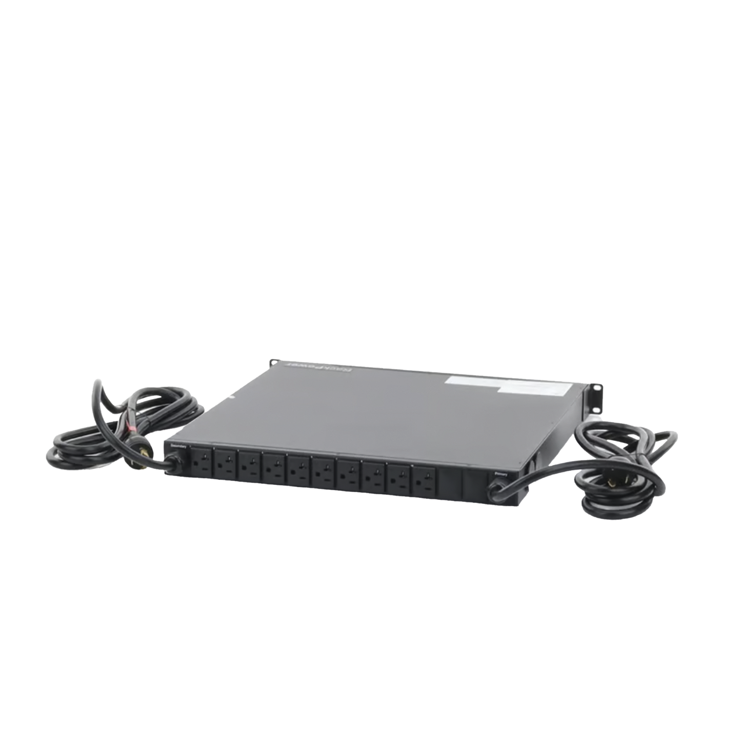 NPATS11002 - PDU Monitoreable de Transferencia Automática ATS (Fuente Redundante), Con 10 Salidas 5-15R, Enchufes de Entrada L5-20P, Instalación Horizontal de 19in, 1UR, 20 Amp, 120 Vca