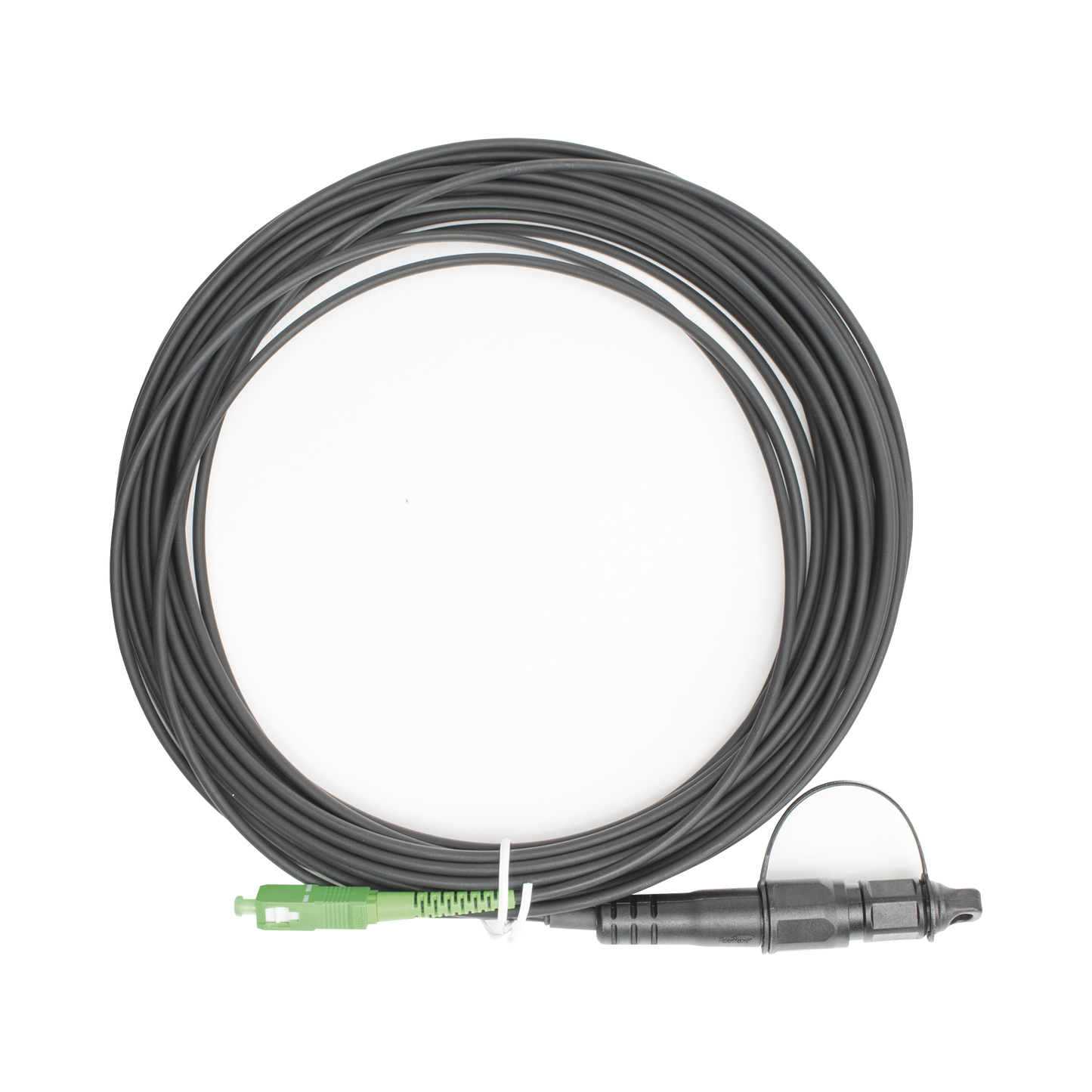 OFC-S1-BK-SA-H1A-30-10-2601 Jumper de Fibra Óptica, conector SC/APC - conexión a caja FDP460, redondo, 10 metros, forro 3 mm, G657A2, negro
