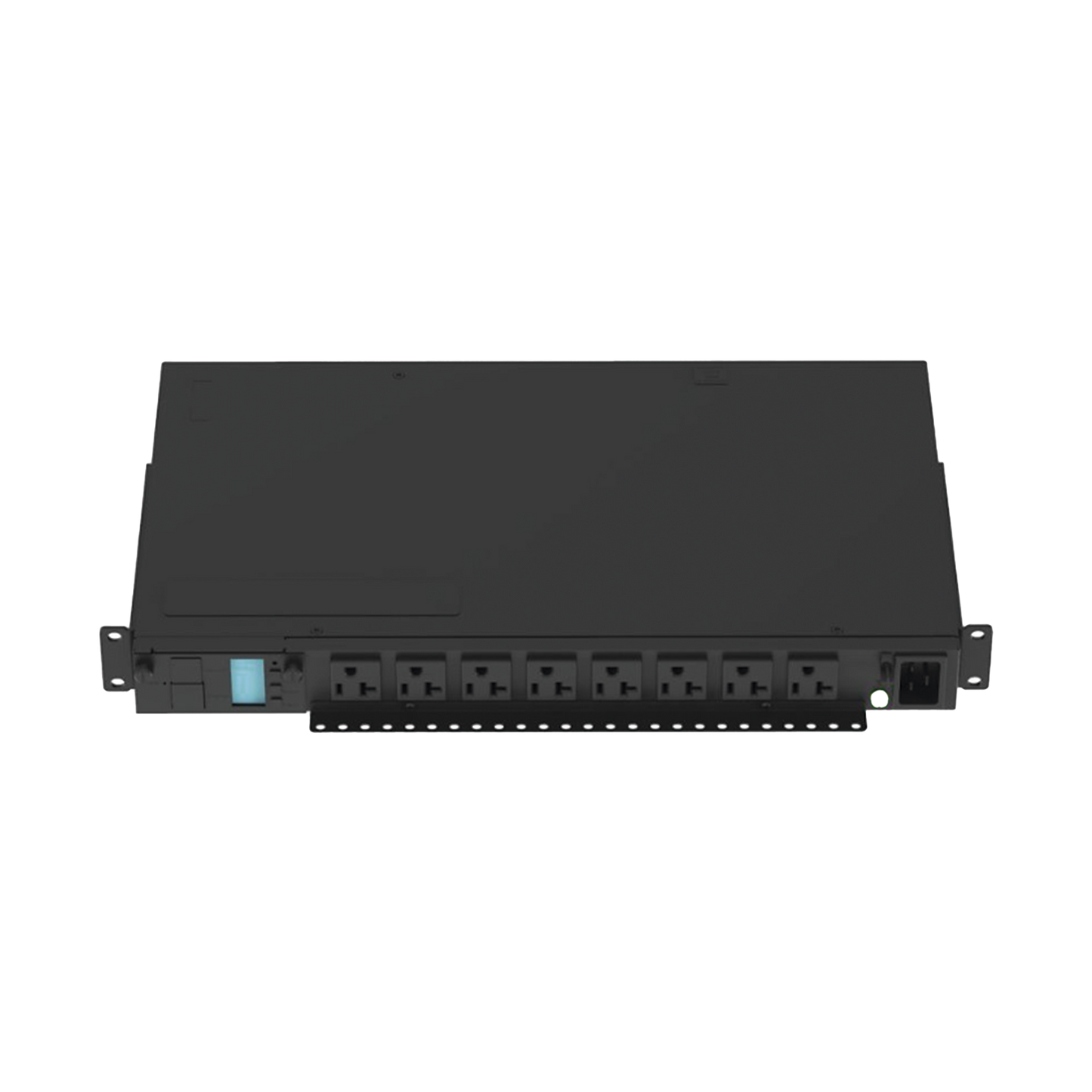 P08D09M - PDU Monitoreable (MI) para Distribución de Energía, Enchufe de Entrada NEMA 5-15P, Con 8 Salidas 5-20R, Horizontal 19in, 120 Vca, 15 Amp, 1UR