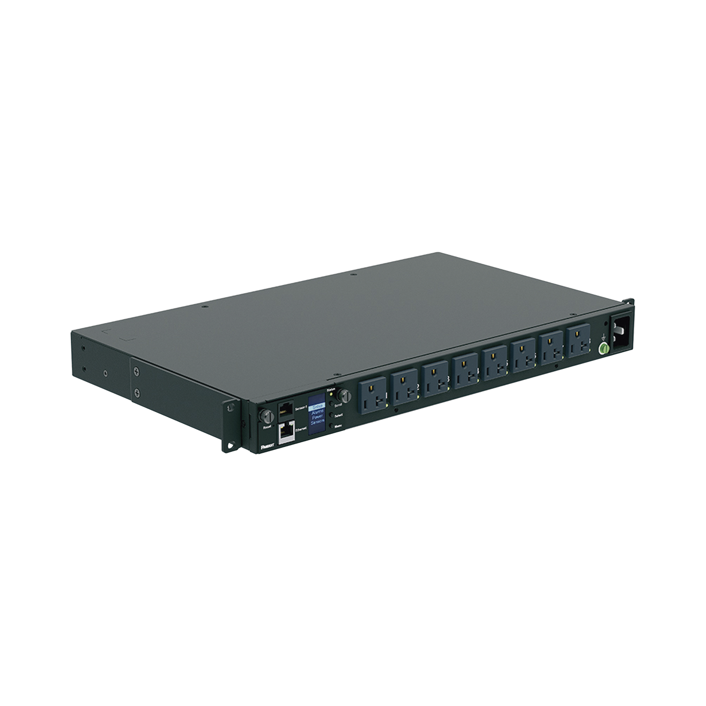 P08E14M PDU Switchable y Monitoreable por Toma (MS) para Distribución de Energía, Enchufe de Entrada NEMA 5-15P, Con 8 Salidas 5-20R, Horizontal 19in, 120 Vca, 15 Amp, 1UR