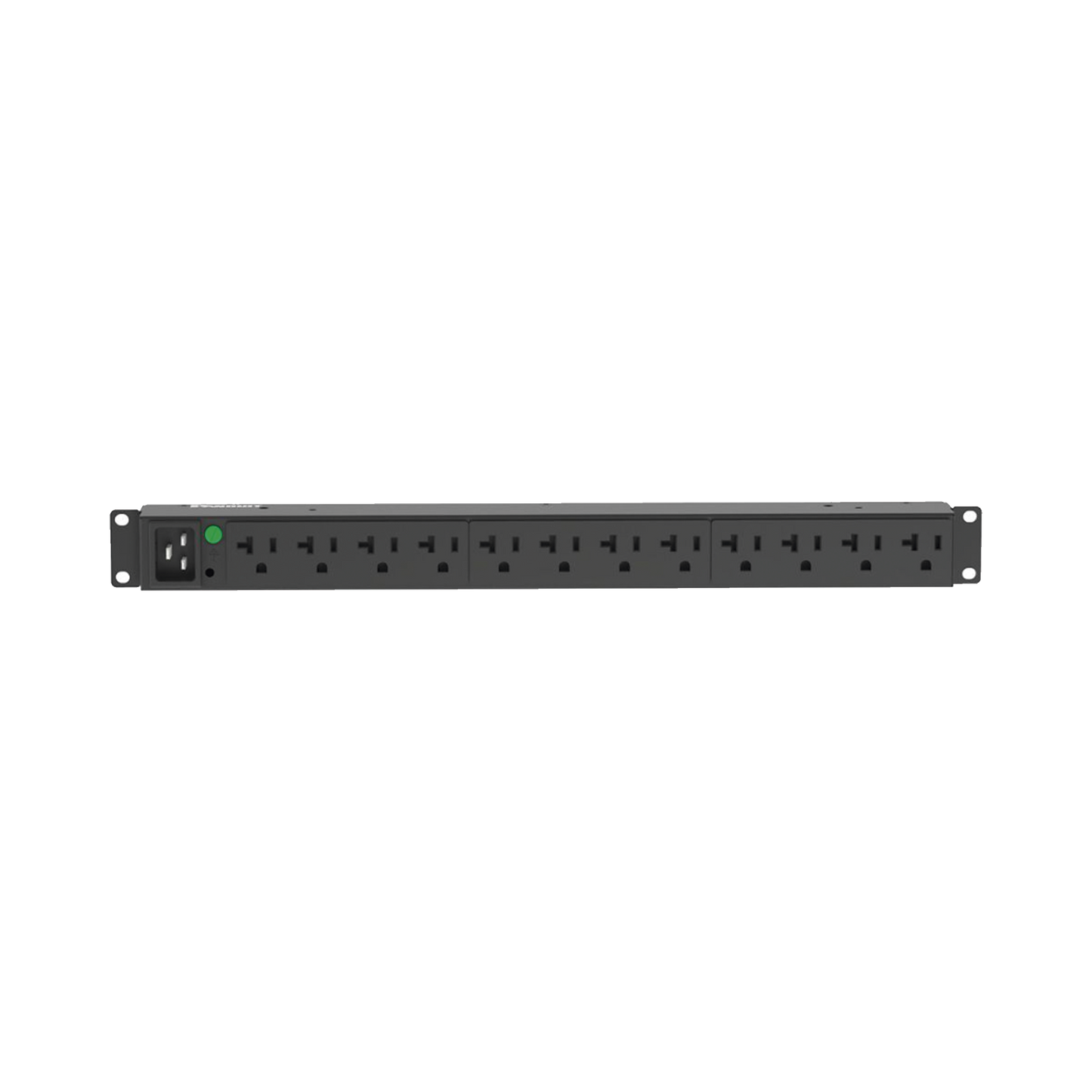 P12B30M PDU Básico para Distribución de Energía, Enchufe de Entrada NEMA L5-20P, Con 12 Contactos NEMA 5-20R, Instalación Horizontal de 19in, 1UR, 20 Amp, 120 Vca