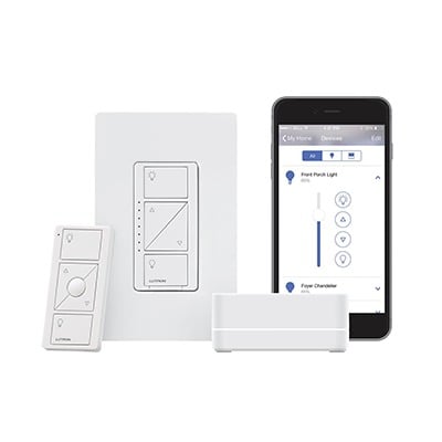 PBDGPKG1W (Caseta Wireless) Kit Hub controlador, atenuador (dimmer), control y tapa.