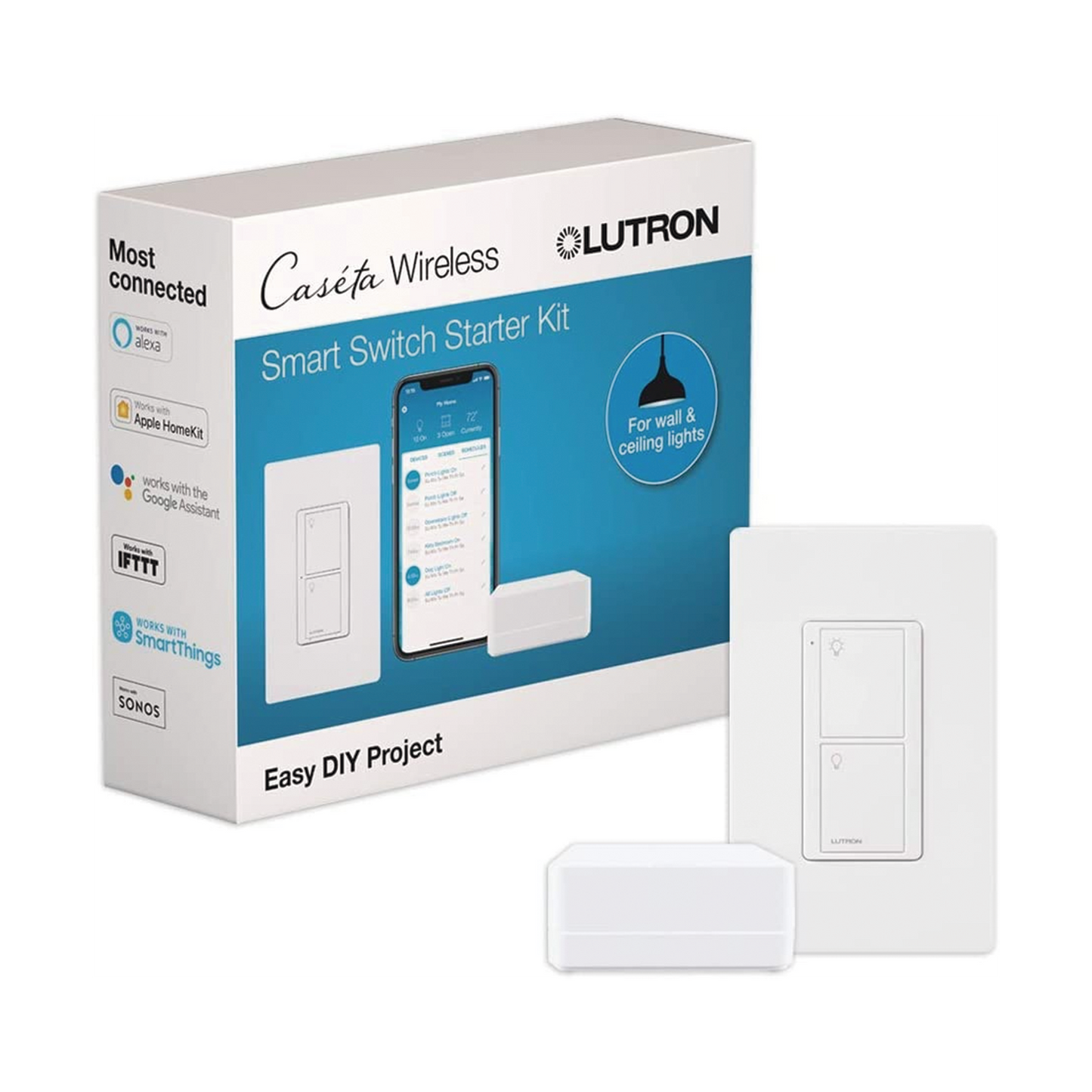 PBDGPKG1WS - (Caseta Wireless) Kit Hub controlador, interruptor On/Off y placa.