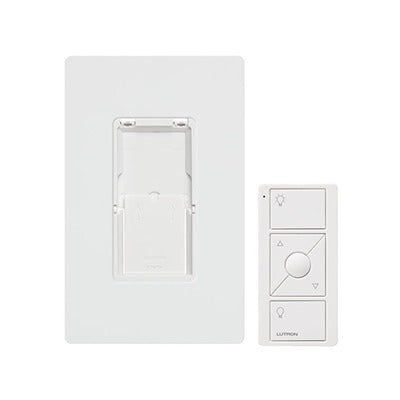 PJ2WALLWHL01 - Kit, placa de pared y Control Remoto PICO Inalámbrico, complemente con un atenuador o switch on/off, Caseta, RA2, RadioRa2