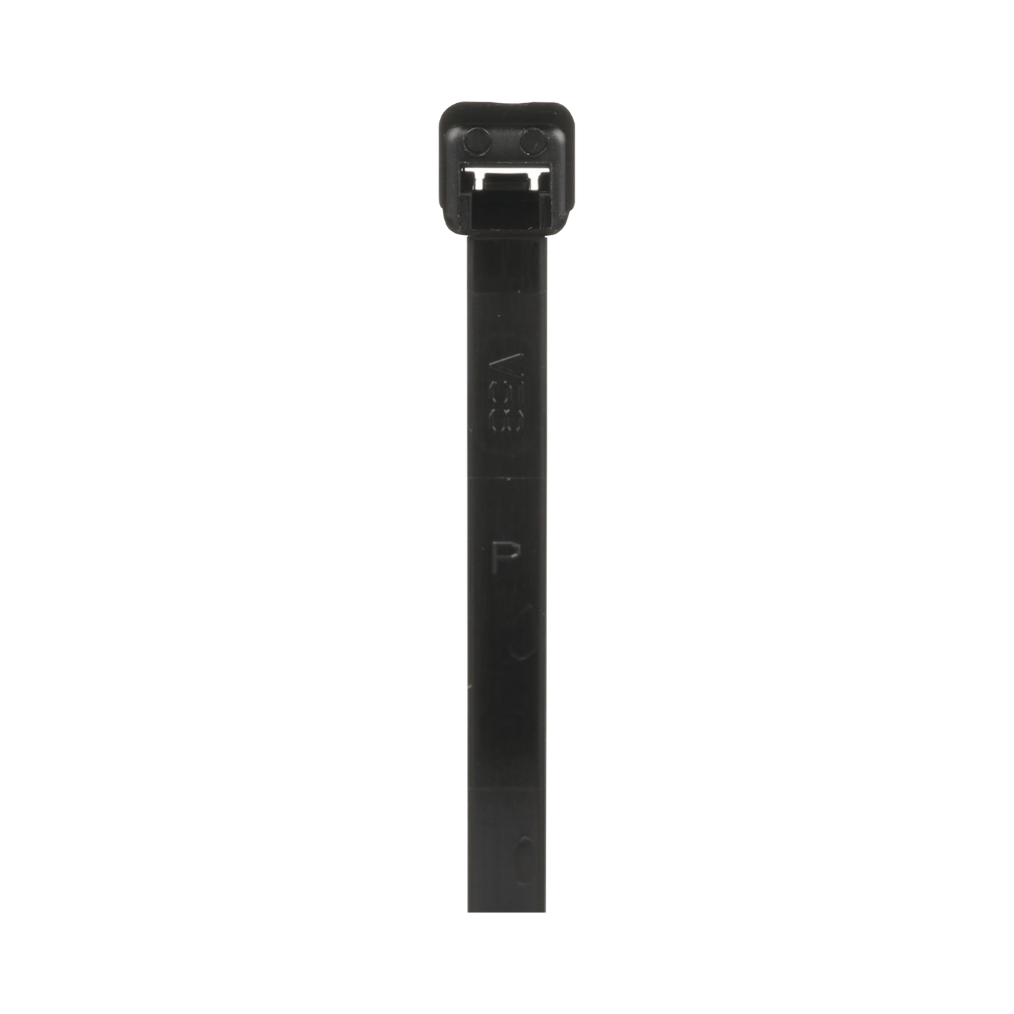 PLT2S-M0 - Cincho de Nylon 6.6 de Bloqueo, 188 mm largo x 4.8mm ancho, Color Negro, Exterior Resistente a Rayos UV, Paquete de 1000pz