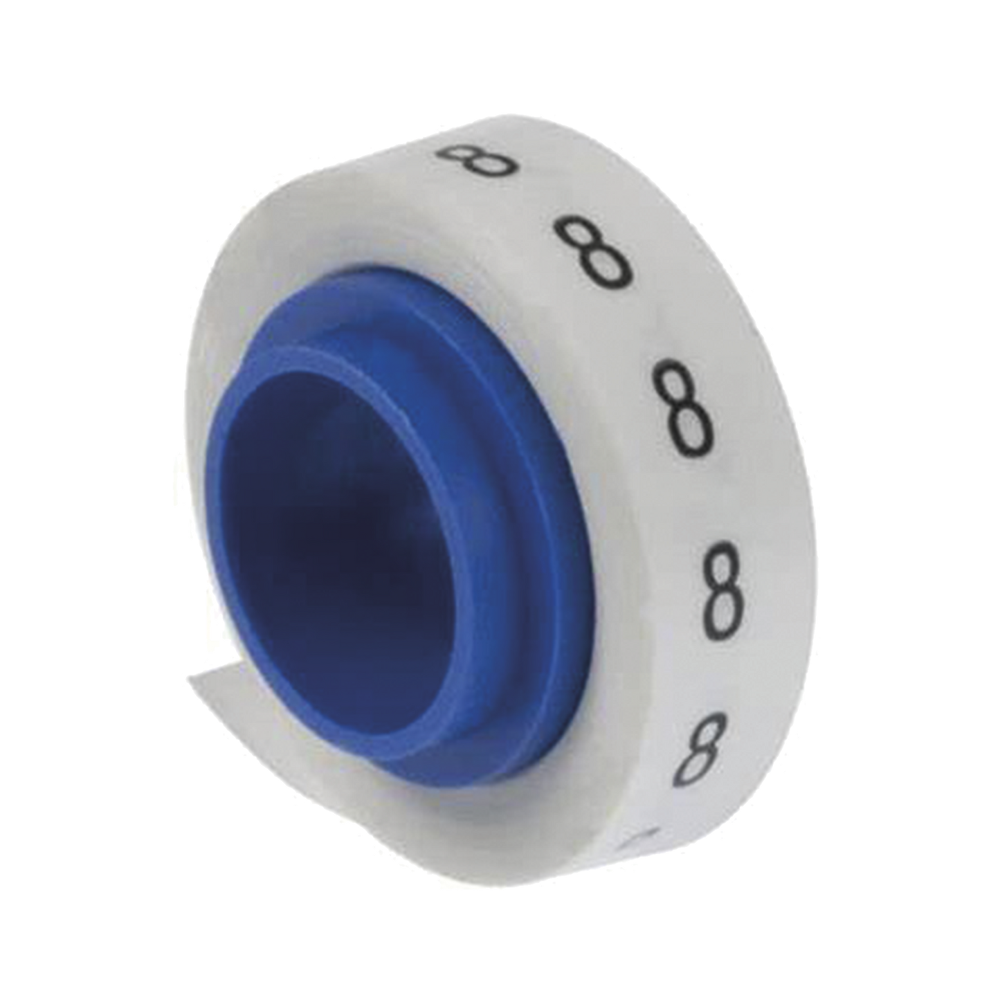 PMDR-8 - Rollo de Etiquetas Marcadoras, Pre-Impresos con el N�mero 8, de 2.4 Metros (7.87 Pies), Color Blanco