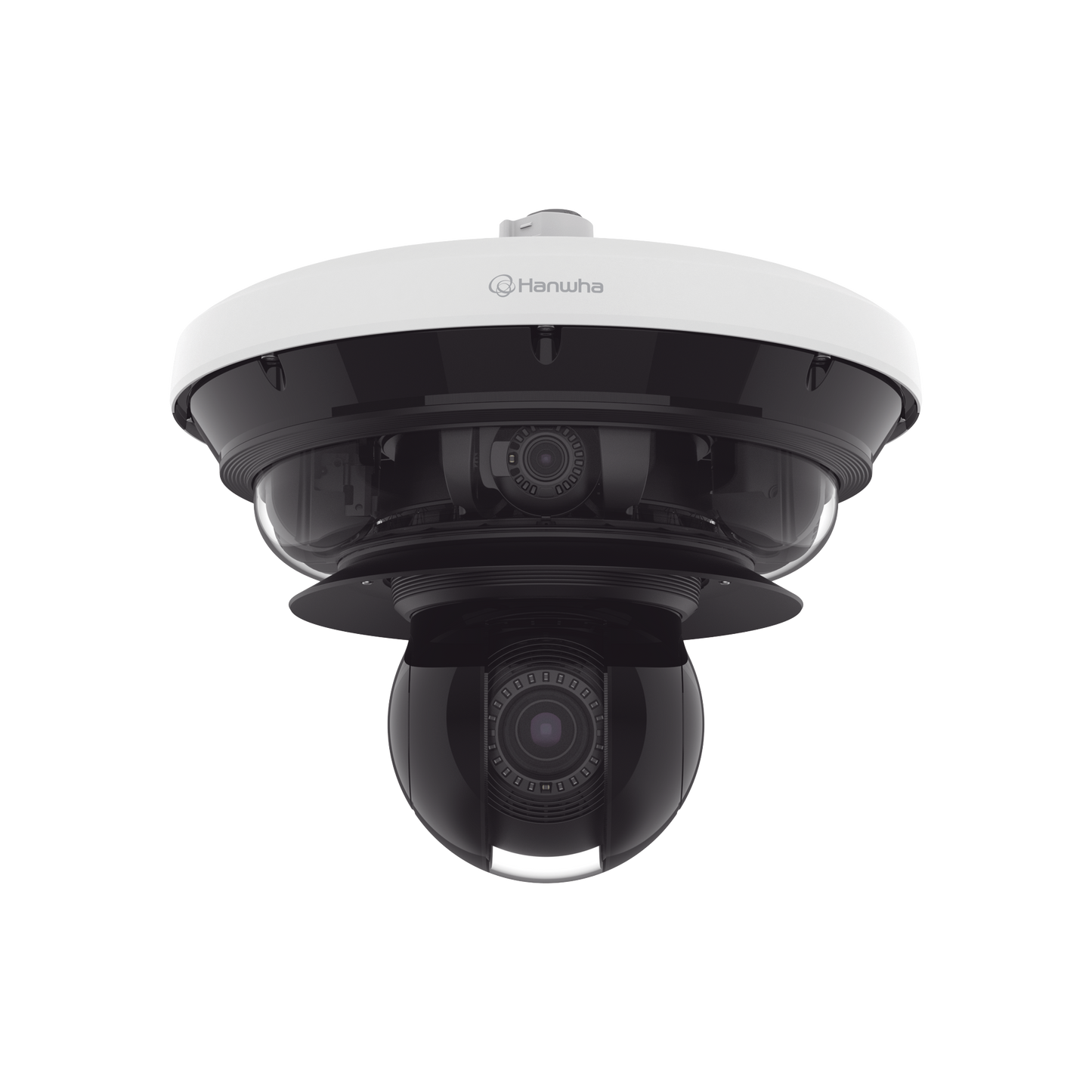 PNM-C34404RQPZ Cámara IP Multisensor 34MP (4 sensores 4K) con lentes motorizados / PTZ 2 MP 40X / Hasta 2 tarjetas MicroSD de 512GB / WDR de hasta 150dB / IP66 / IK10 / autoseguimiento / Inteligencia artificial para eventos