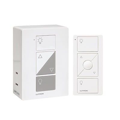 PPKG1PWH (Caseta Wireless) Kit, adaptador y control remoto PICO, Ideal para lamparas, tiene 3 funciones atenuador, on/off, repetidor señal.