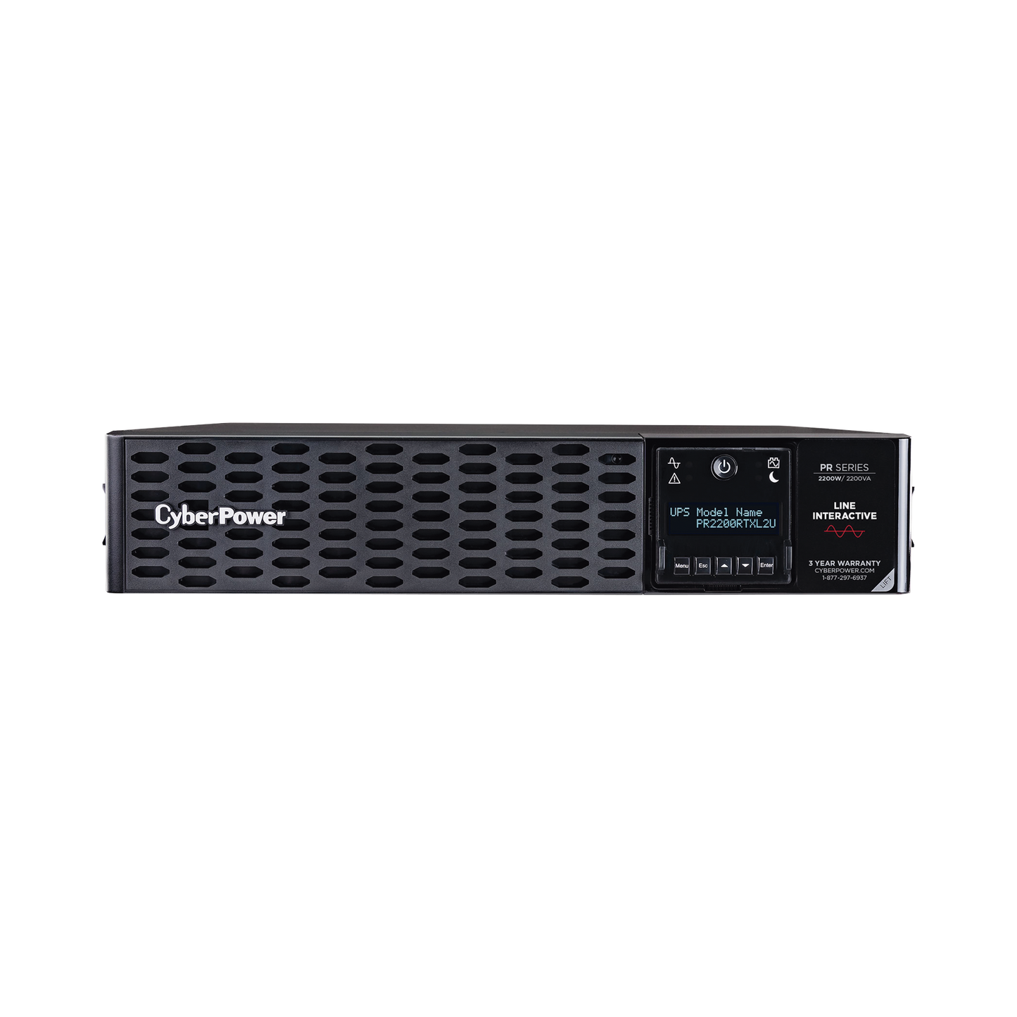 PR2200RTXL2U UPS de 2200 VA/2200 W, Topología Línea Interactiva, Entrada 120 Vca NEMA L5-30P, Onda Senoidal Pura, Torre o Rack 2 UR, Con 8 Tomas NEMA 5-20R