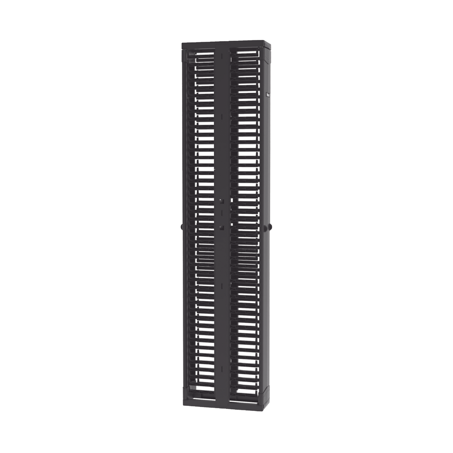 PR2VD08 Organizador Vertical PatchRunner?, Doble (Frontal y Posterior), Para Rack Abierto de 45 Unidades, 8in de Ancho, Color Negro