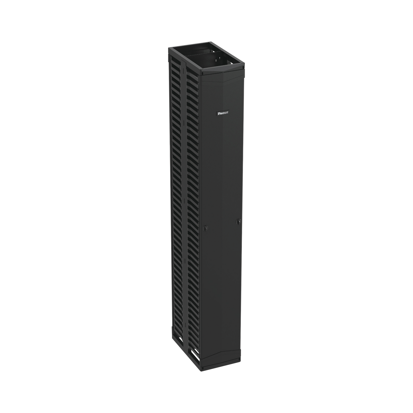 PR2VD12 - Organizador Vertical PatchRunner™, Doble (Frontal y Posterior), Para Rack Abierto de 45 Unidades, 12in de Ancho, Color Negro