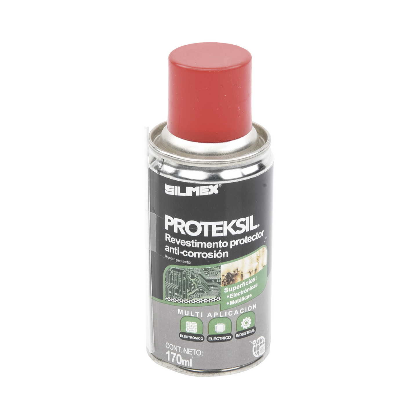 PROTEKSIL - Revestimiento Protector Anti-Corrosión en Aerosol, Protege circuitos y conductores Electricos, es Ideal para usarse en Ambientes Altamente Húmedos, 170 ml.