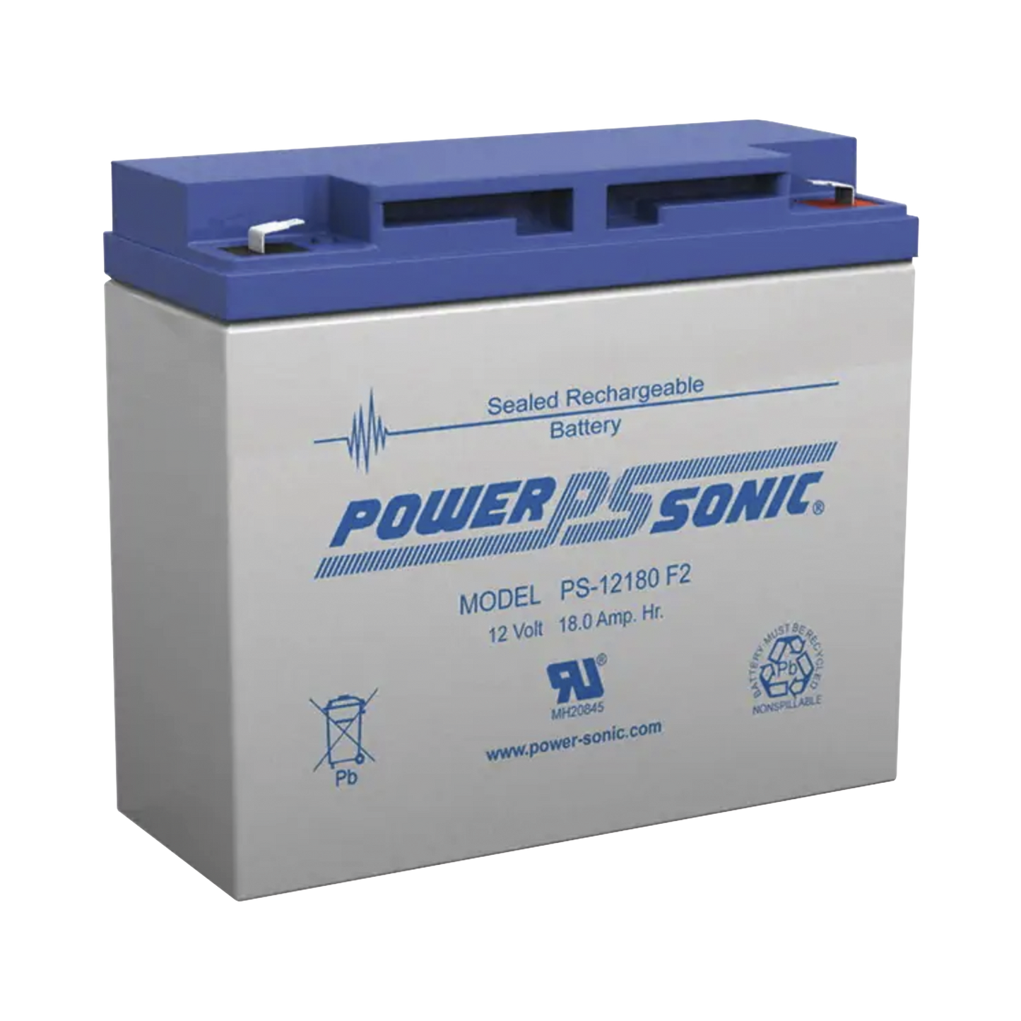 PS-12180-F2 Batería 12V, 18AH, Para Respaldo, Tecnologías AGM/VRLA, 5 Años Vida Útil, Terminales F2, Reconocida UL