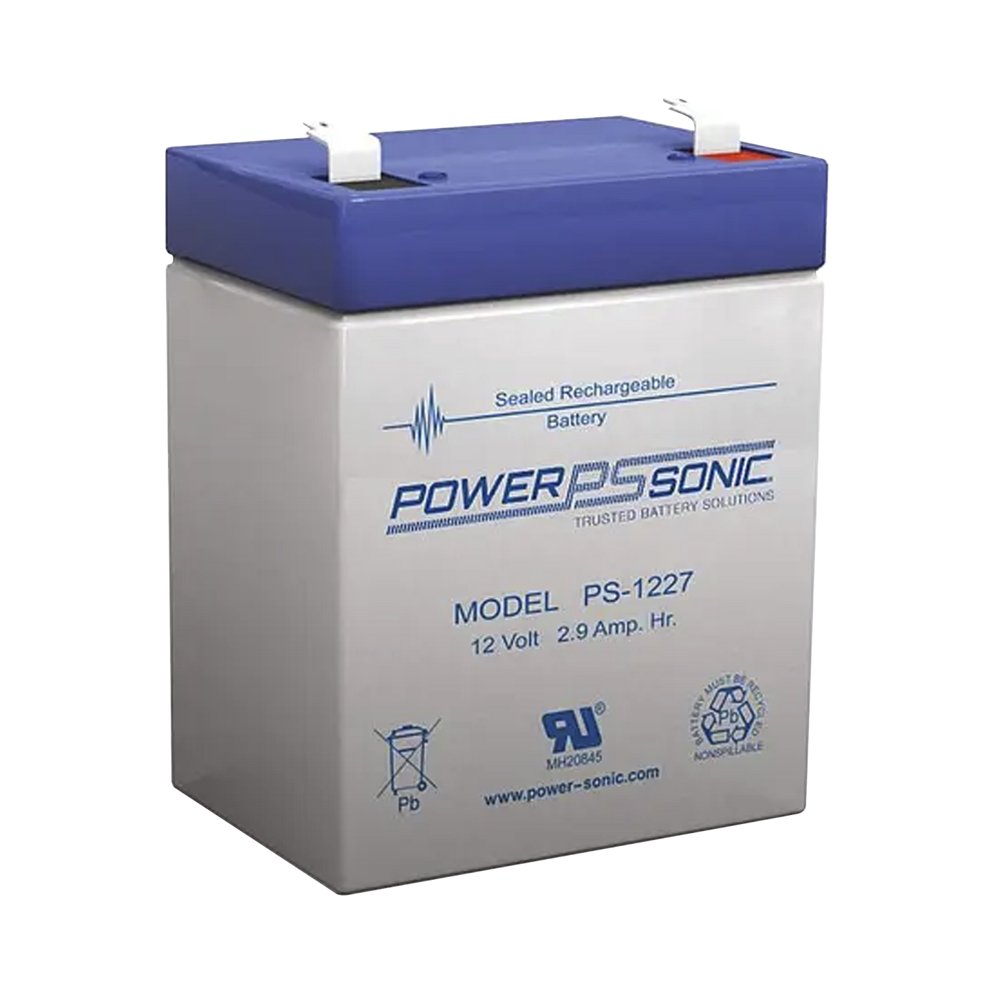 PS-1227-F1 - Batería 12V, 2.9AH, Para Respaldo, Tecnologías AGM/VRLA, 5 Años Vida Útil, Terminales F1, Reconocida UL