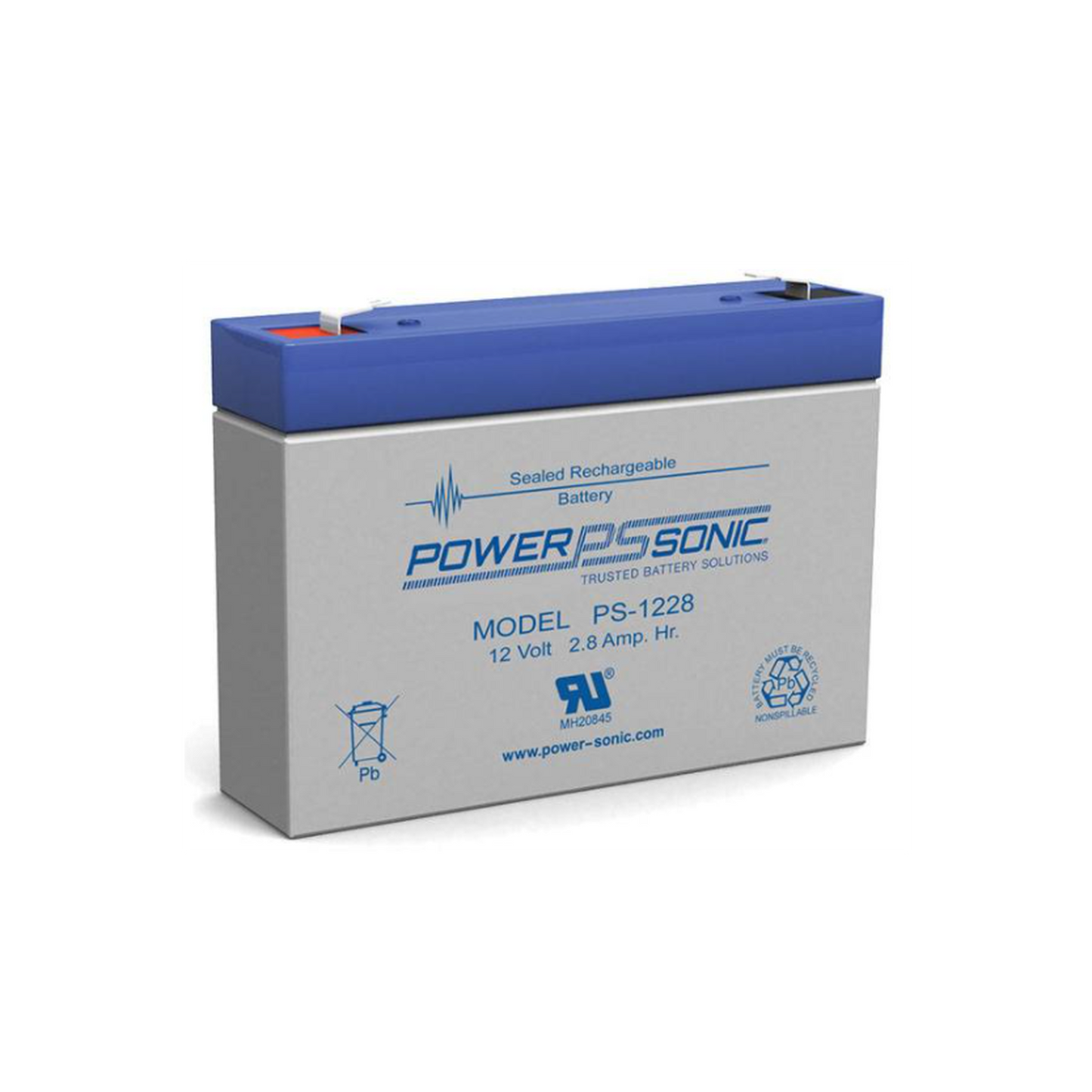 PS-1228 - Batería 12V, 2.8AH, Para Respaldo, Tecnologías AGM/VRLA, 5 Años Vida Útil, Terminales F1, Reconocida UL