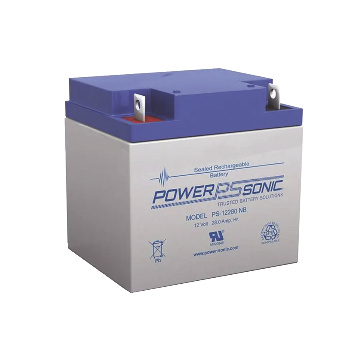 PS-12280-NB - Batería 12V, 28AH, Para Respaldo, Tecnologías AGM/VRLA, 5 Años Vida Útil, Terminales NB, Reconocida UL