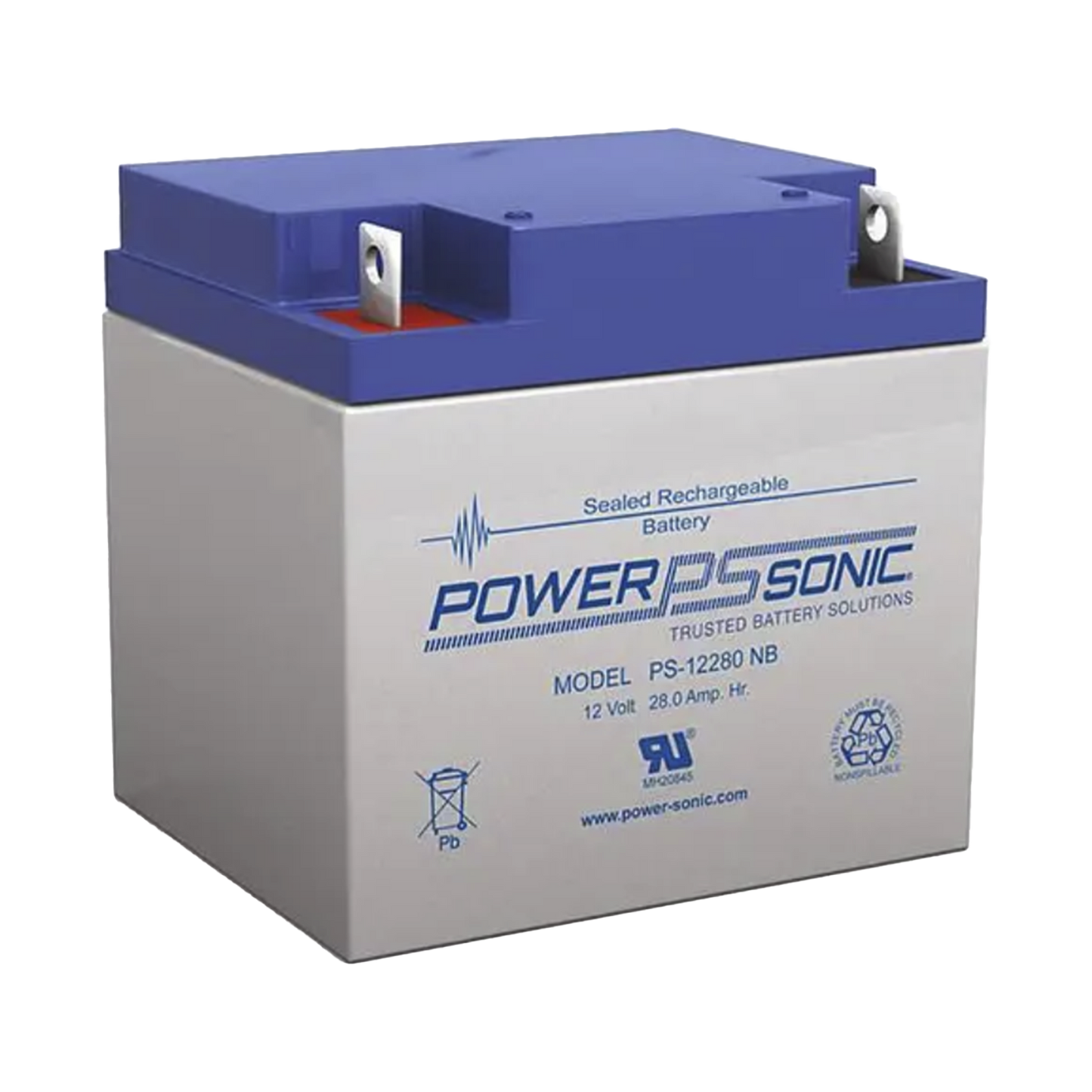 PS-12280-NB2 - Batería 12V, 28AH, Para Respaldo, Tecnologías AGM/VRLA, 5 Años Vida Útil, Terminales NB2, Reconocida UL