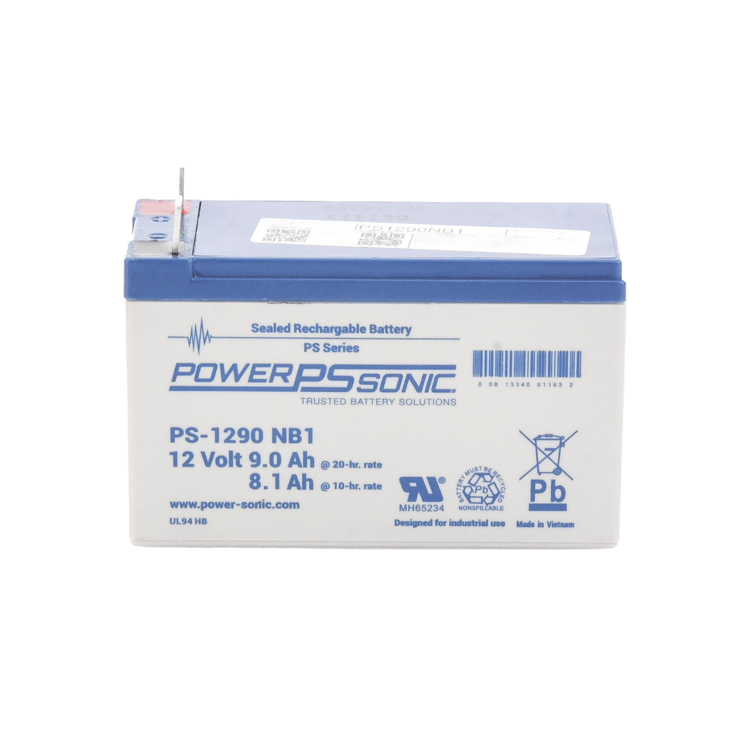 PS-1290-NB1 - Batería 12V, 9AH, Para Respaldo, Tecnologías AGM/VRLA, 5 Años Vida Útil, Terminales NB1, Reconocida UL