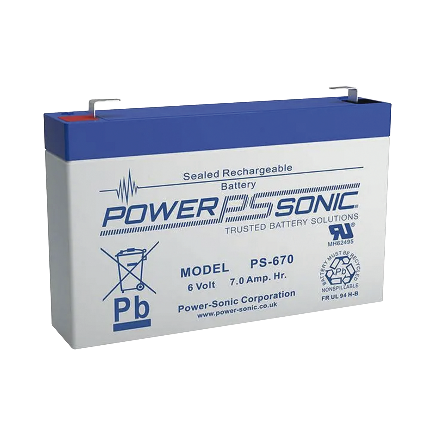 PS-670-F1 - Batería 6V, 7AH, Para Respaldo, Tecnologías AGM/VRLA, 5 Años Vida Útil, Terminales F1, Reconocida UL