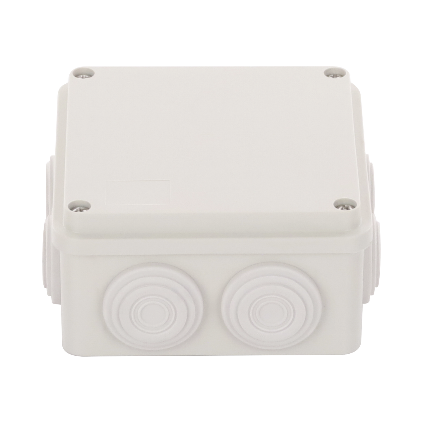 PST-1010-ER Caja Derivación-Conexión de Plástico (100 X 100 X 54 mm) con 7 Glándulas de Goma. Para Instalaciones Comerciales, Residenciales e Industriales. Incluye Tornillería para su Tapa.