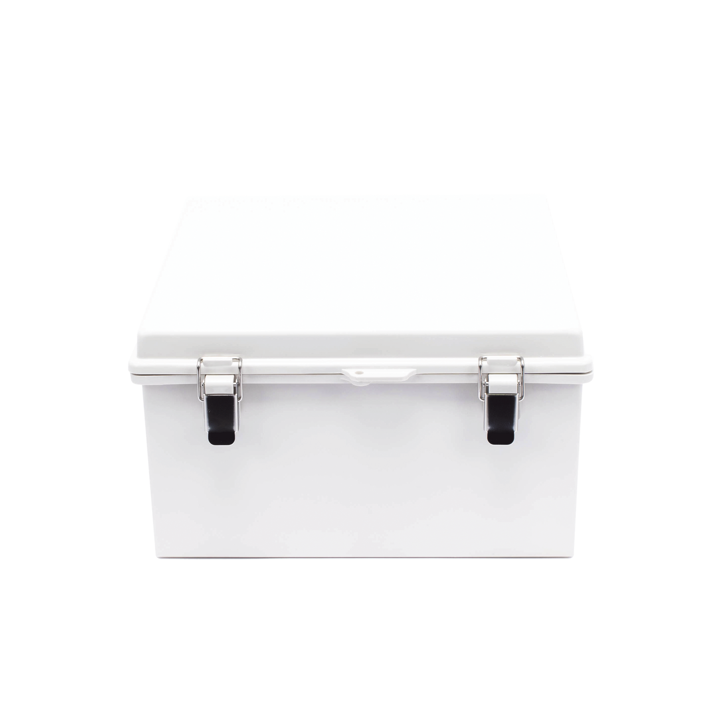 PST-3030-18E - Gabinete de Plástico ABS, Uso en Intemperie ip66 (300 x 300 x 180 mm) Cierre por Broche Inoxidable y Permite Cerrado con Candado y Llave (Perno 5mm) No Incluido