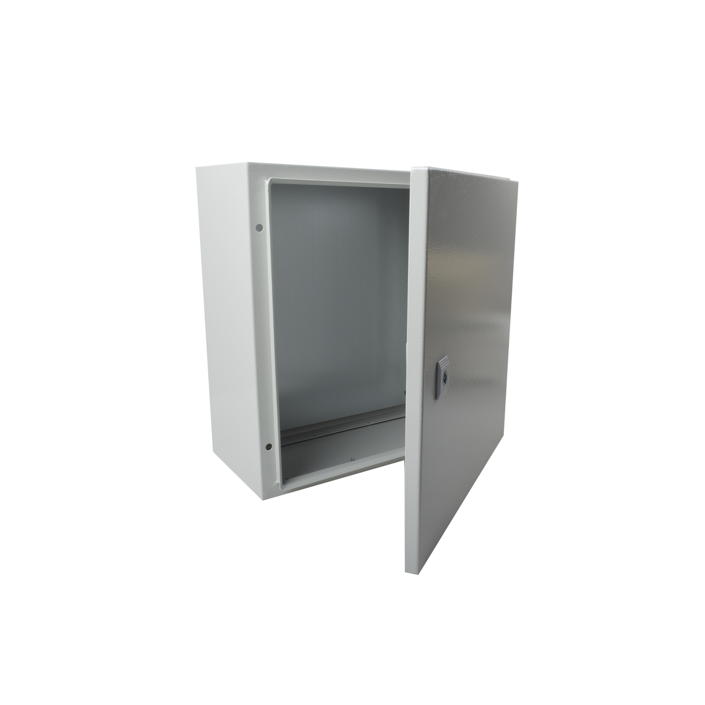 PST-4040-20A - Gabinete de Acero IP66 Uso en Intemperie (400 x 400 x 200 mm) con Placa Trasera Interior de Metal y Compuerta Inferior Atornillable (Incluye Chapa y Llave T).
