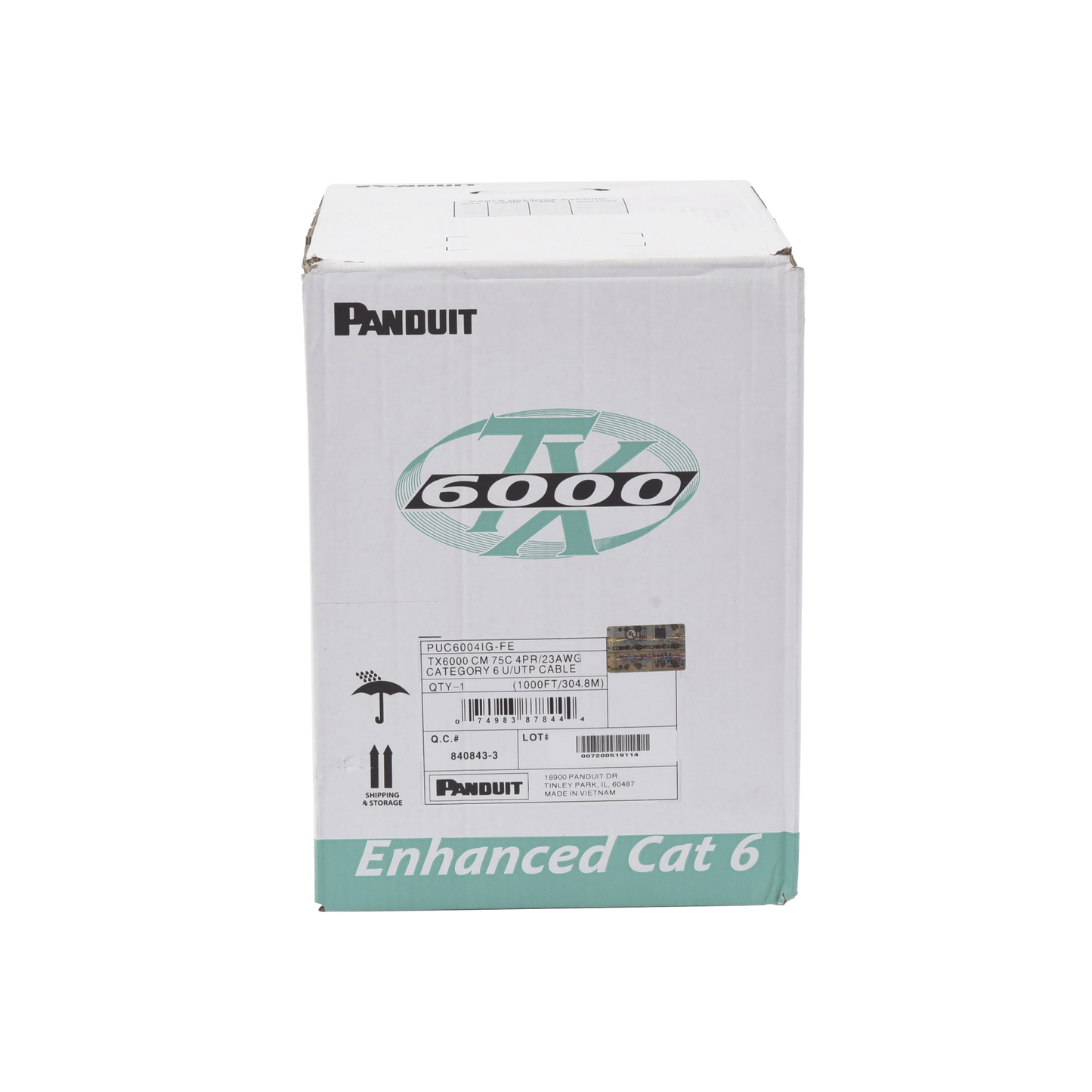 PUC6004IG-FE Bobina de Cable UTP 305 m. de Cobre, TX6000? PanNet, Reelex, Gris Internacional, Categoría 6 Mejorado (23 AWG), PVC (CM), de 4 pares