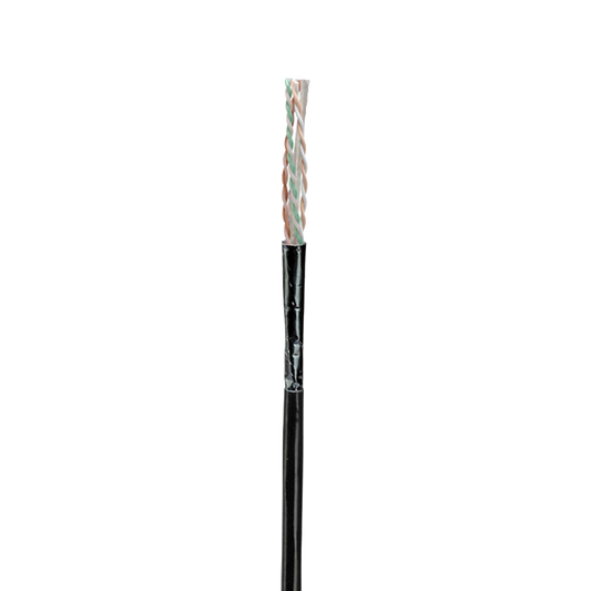 PUO6AS04BL-G Bobina de Cable UTP de 4 Pares, Con Aislamiento de Fluoropolímero, Cat6A (23 AWG), Uso Interior/Exterior Para Entorno Ambiental de Altas Temperaturas (Hasta 125ºC) , CMP (Plenum), Color Negro, 305 m