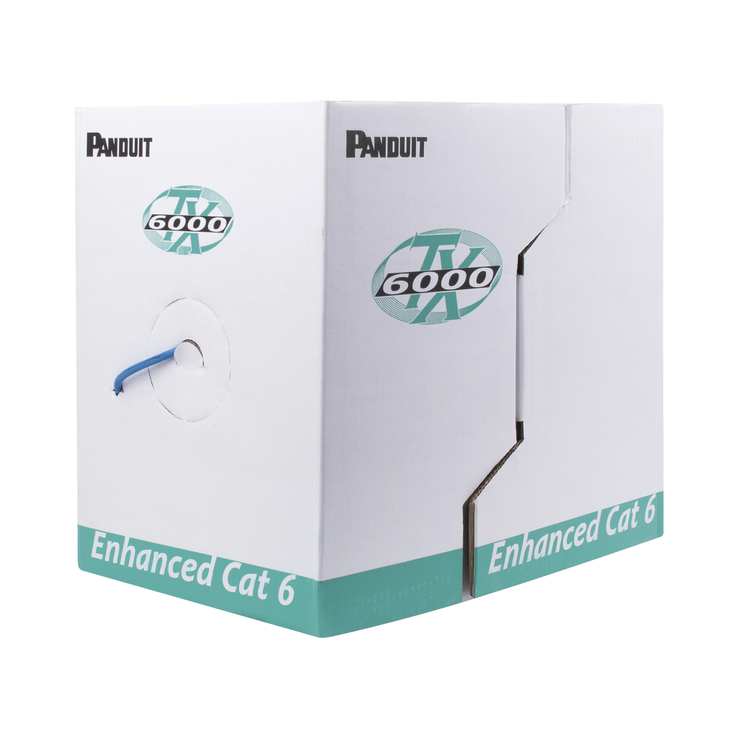 PUR6004BU-FE Bobina de Cable UTP 305 m. de Cobre, TX6000? PanNet, Reelex, Azul, Categoría 6 Mejorado (23 AWG), PVC (CMR, Riser), de 4 pares